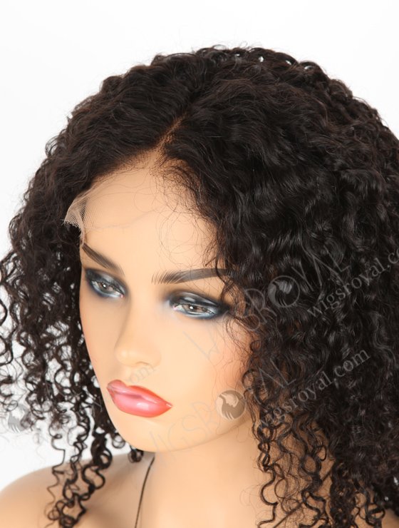 In Stock Indian Remy Hair 16" Tight Pissy Natural Color 5"×5" HD Lace Closure Wig CW-01011-3408