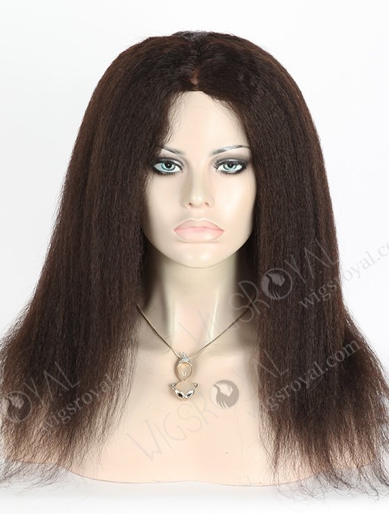 In Stock Indian Virgin Hair 16" Kinky Straight Natural Color Full Lace Glueless Wig GL-02005-3236