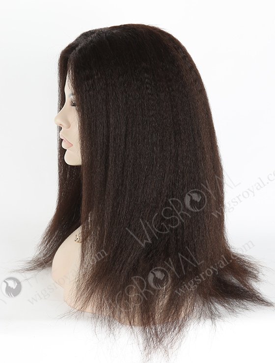 In Stock Indian Virgin Hair 16" Kinky Straight Natural Color Full Lace Glueless Wig GL-02005-3239
