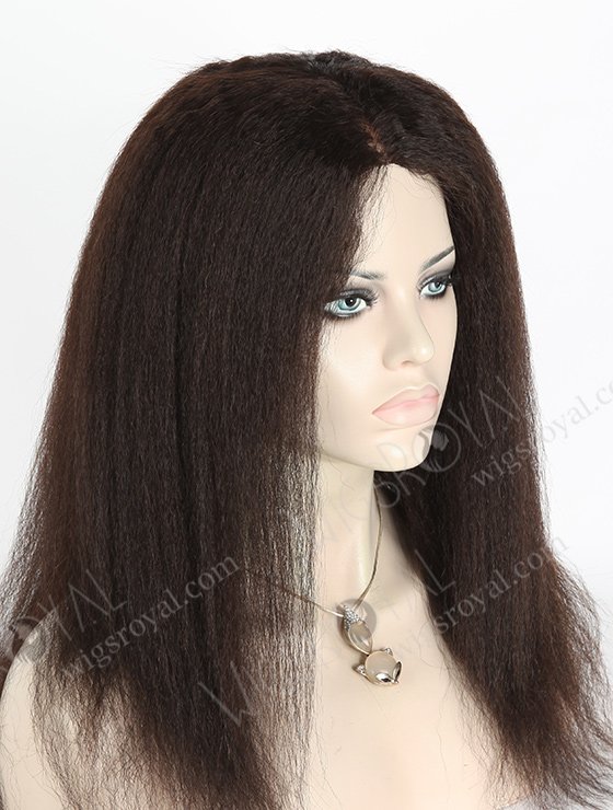 In Stock Indian Virgin Hair 16" Kinky Straight Natural Color Full Lace Glueless Wig GL-02005-3241
