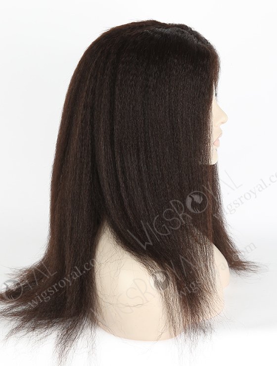 In Stock Indian Virgin Hair 16" Kinky Straight Natural Color Full Lace Glueless Wig GL-02005-3240