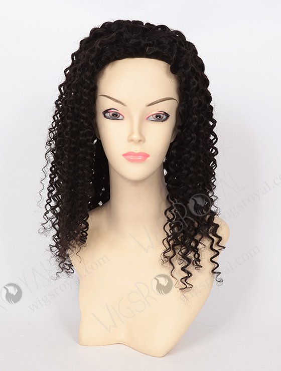 In Stock Indian Remy Hair 18" Tight Curl 1b# Color Silk Top Glueless Wig GL-01030-3382