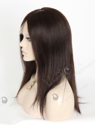 Best Real Human Hair Wigs Online 14 inch Dark Brown For Women | In Stock European Virgin Hair 14" Straight 2# Color Lace Front Silk Top Glueless Wig GLL-08005