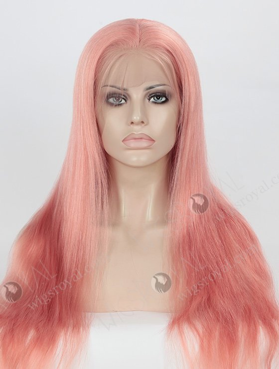 Silky Straight Long Pink Color Peruvian Virgin Hair Wigs WR-LW-100-4105