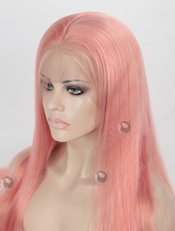 Silky Straight Long Pink Color Peruvian Virgin Hair Wigs WR-LW-100-4103
