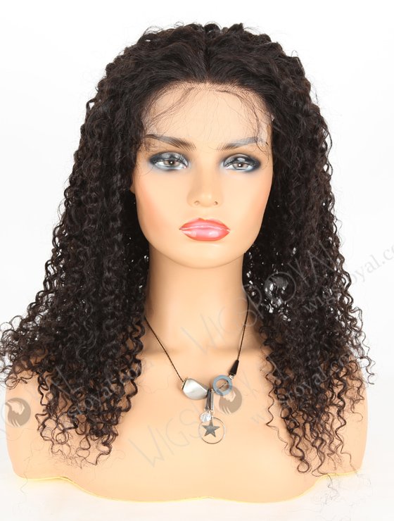 In Stock Brazilian Virgin Hair 20" Tight Curly Natural Color Lace Closure Wig CW-04002-3770
