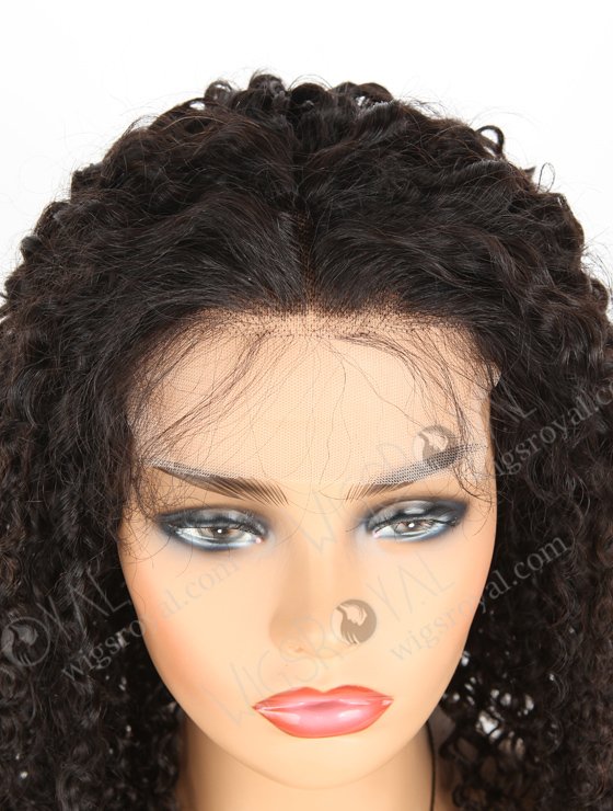In Stock Brazilian Virgin Hair 20" Tight Curly Natural Color Lace Closure Wig CW-04002-3769