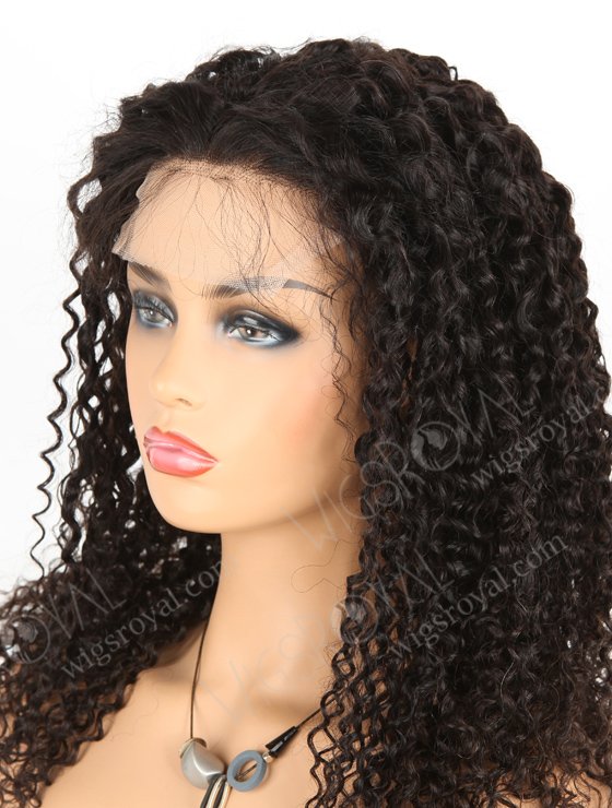 In Stock Brazilian Virgin Hair 20" Tight Curly Natural Color Lace Closure Wig CW-04002-3771