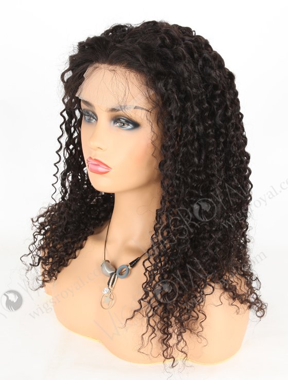In Stock Brazilian Virgin Hair 20" Tight Curly Natural Color Lace Closure Wig CW-04002-3772