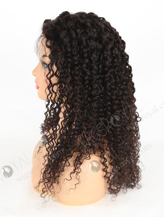 In Stock Brazilian Virgin Hair 20" Tight Curly Natural Color Lace Closure Wig CW-04002-3774