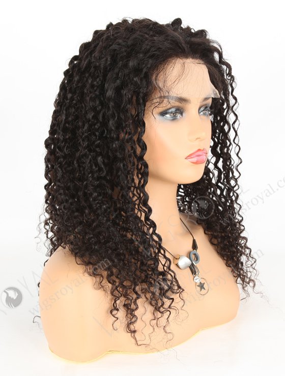 In Stock Brazilian Virgin Hair 20" Tight Curly Natural Color Lace Closure Wig CW-04002-3773