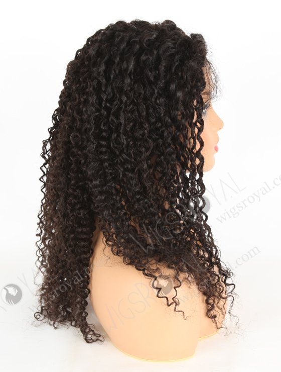 In Stock Brazilian Virgin Hair 20" Tight Curly Natural Color Lace Closure Wig CW-04002-3775