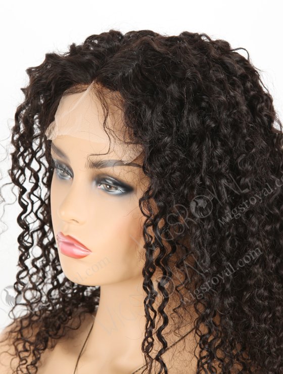 In Stock Brazilian Virgin Hair 18" Tight Curly Natural Color Lace Closure Wig CW-04001-3759