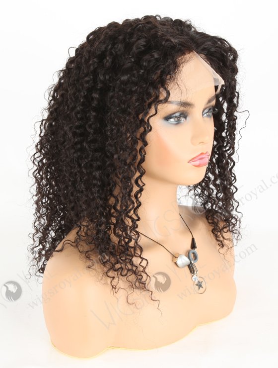 In Stock Brazilian Virgin Hair 18" Tight Curly Natural Color Lace Closure Wig CW-04001-3762