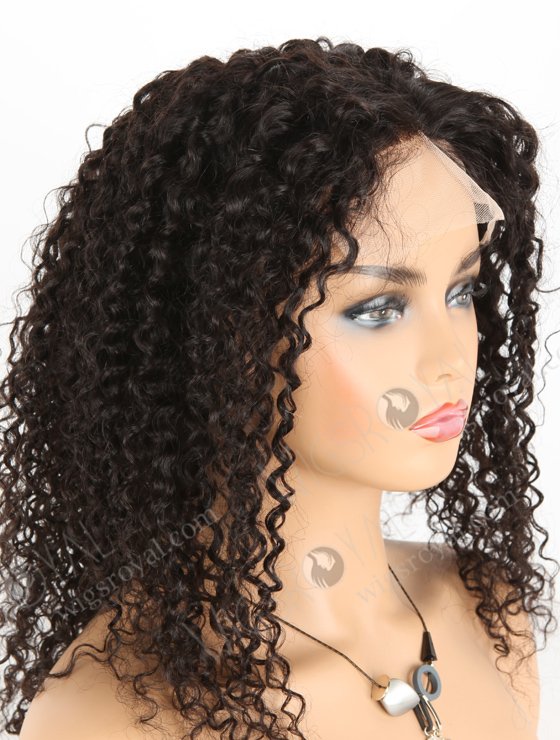In Stock Brazilian Virgin Hair 18" Tight Curly Natural Color Lace Closure Wig CW-04001-3764