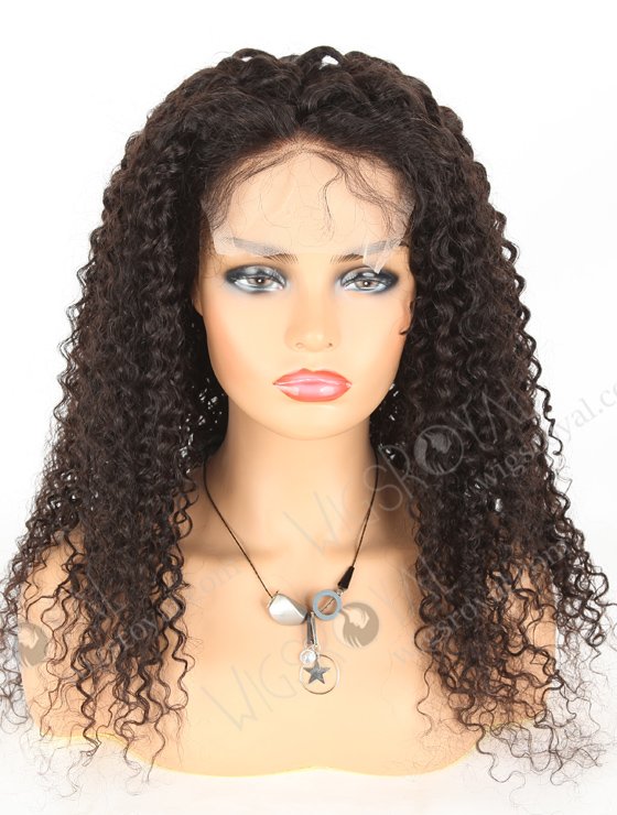 In Stock Brazilian Virgin Hair 22" Tight Curly Natural Color Lace Closure Wig CW-04003-3848