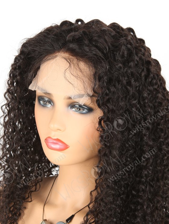 In Stock Brazilian Virgin Hair 22" Tight Curly Natural Color Lace Closure Wig CW-04003-3850