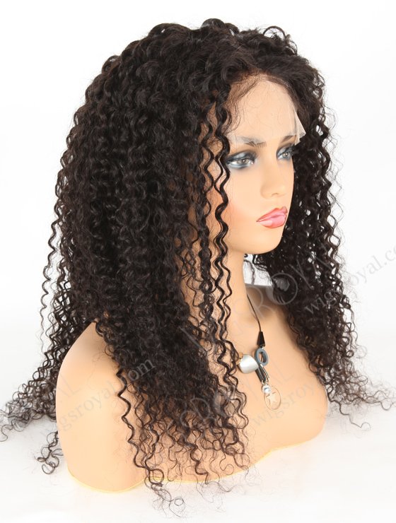In Stock Brazilian Virgin Hair 22" Tight Curly Natural Color Lace Closure Wig CW-04003-3852