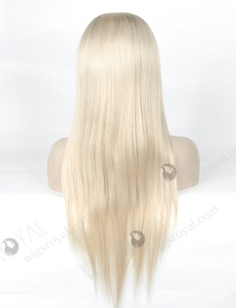 Premium Light Brown Root Color With White Color Human Hair Full Lace Wig WR-LW-112