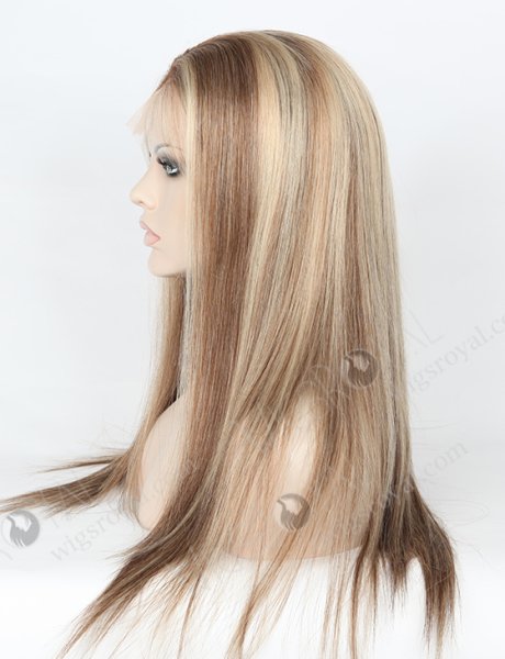 Brown Highlight Color Silky Straight 20'' Peruvian Virgin Hair Full Lace Wigs WR-LW-113