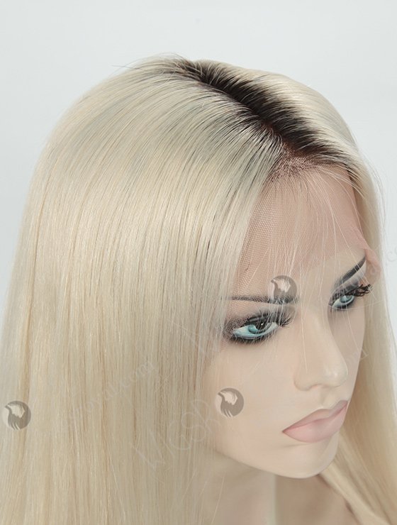 Silky Straight Long Ombre White Color European Virgin Fine Human Hair Full Lace Wigs WR-LW-104-4141