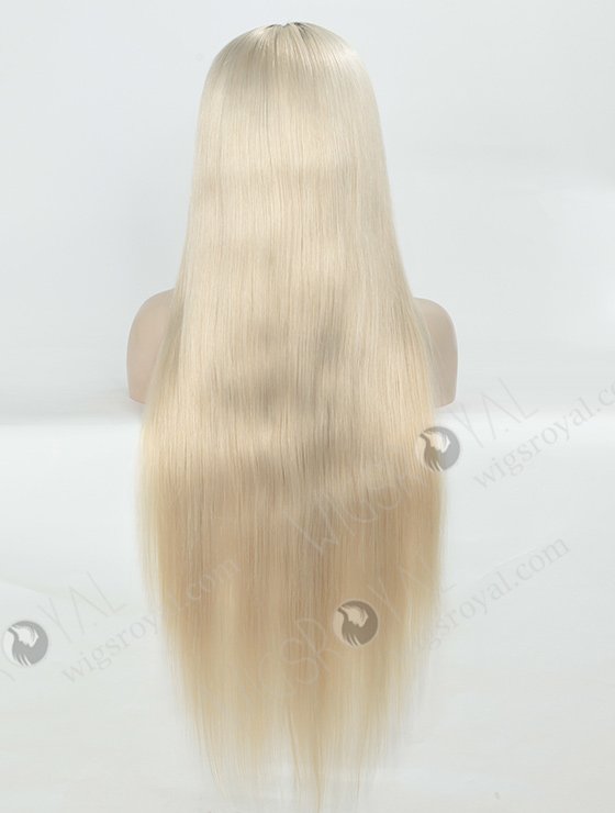 Silky Straight Long Ombre White Color European Virgin Fine Human Hair Full Lace Wigs WR-LW-104-4143