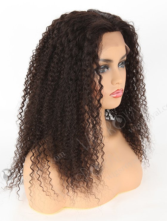In Stock Indian Remy Hair 18" Kinky Curl Natural Color Silk Top Full Lace Wig STW-078-3799