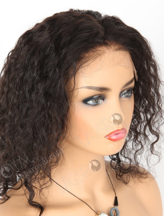In Stock Indian Remy Hair 12" Natural Curly Natural Color 5"×5" HD Lace Closure Wig CW-01027-3740