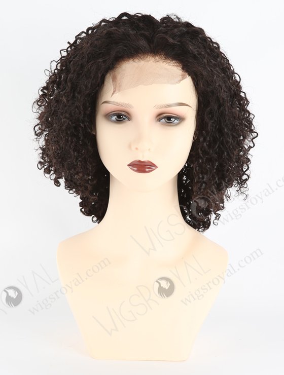 In Stock Indian Remy Hair 12" All One Length Tight Pissy Natural Color 4"×4" Lace Closure Wig CW-01028-3746