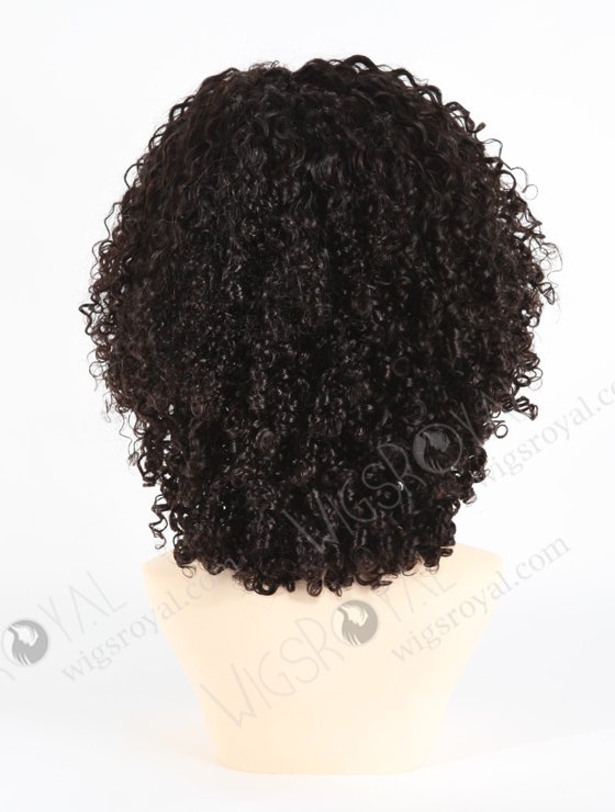 In Stock Indian Remy Hair 12" All One Length Tight Pissy Natural Color 4"×4" Lace Closure Wig CW-01028-3749