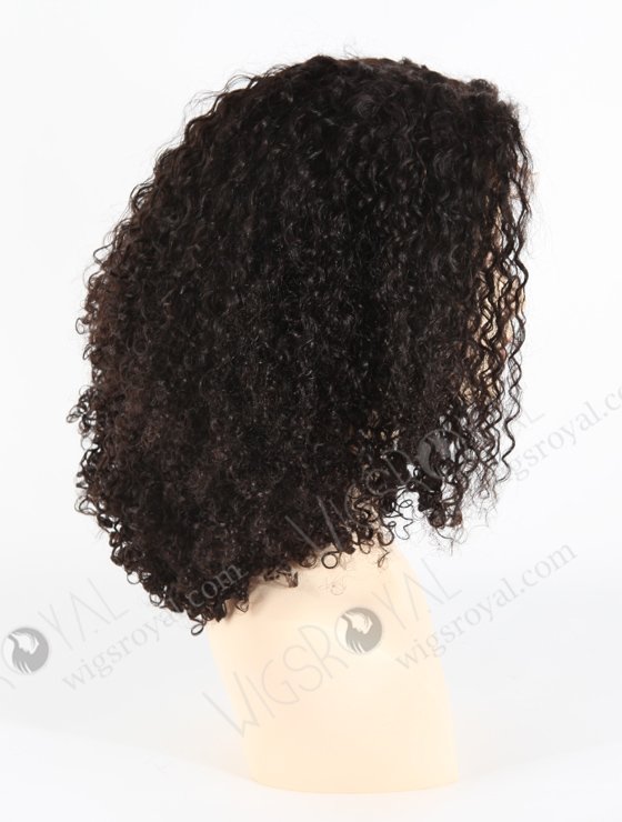 In Stock Indian Remy Hair 14" All One Length Tight Pissy Natural Color 4"×4" Lace Closure Wig CW-01029-3756