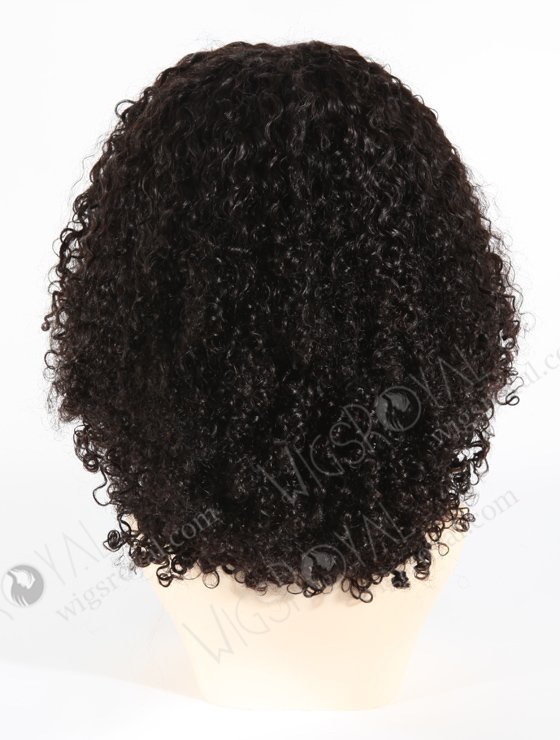 In Stock Indian Remy Hair 14" All One Length Tight Pissy Natural Color 4"×4" Lace Closure Wig CW-01029-3757
