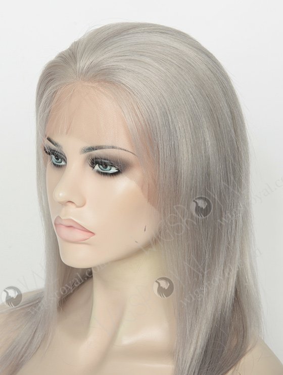 Yaki Grey Color Brazilian Virgin Hair Full Lace Wigs WR-LW-095-4039