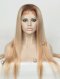Brown Highlight Blonde Color Human Hair Full Lace Wig With PU Around Perimeter WR-LW-098