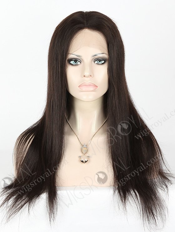 In Stock Malaysian Virgin Hair 18" Straight Natural Color Silk Top Full Lace Wig STW-308-3945