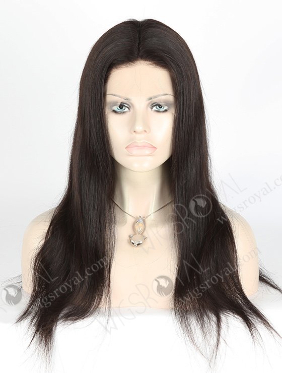 In Stock Malaysian Virgin Hair 18" Straight Natural Color Silk Top Full Lace Wig STW-319-3974
