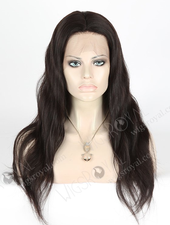 In Stock Indian Remy Hair 18" Straight Natural Color Silk Top Full Lace Wig STW-066-3804