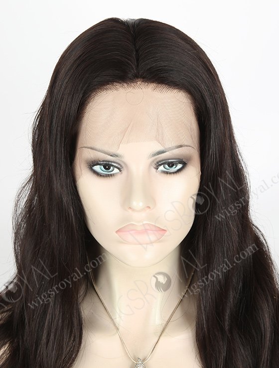In Stock Indian Remy Hair 18" Straight Natural Color Silk Top Full Lace Wig STW-066-3805