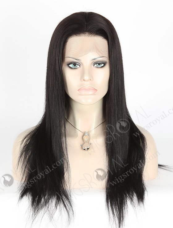 In Stock Indian Remy Hair 18" Light Yaki Color #1b Silk Top Full Lace Wig STW-039-3830