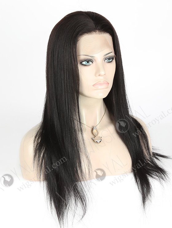 In Stock Indian Remy Hair 18" Light Yaki Color #1b Silk Top Full Lace Wig STW-039-3831
