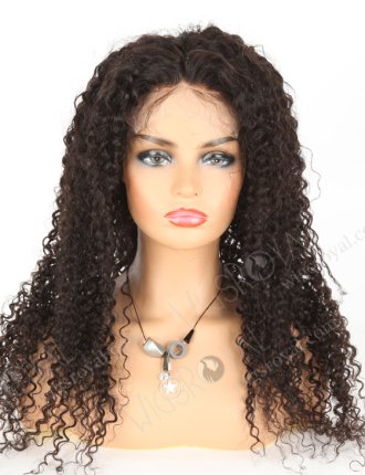 In Stock Brazilian Virgin Hair 24" Tight Curly Natural Color Lace Closure Wig CW-04004