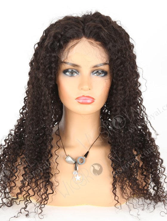 In Stock Brazilian Virgin Hair 24" Tight Curly Natural Color Lace Closure Wig CW-04004-4233