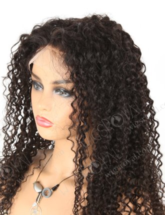 In Stock Brazilian Virgin Hair 24" Tight Curly Natural Color Lace Closure Wig CW-04004