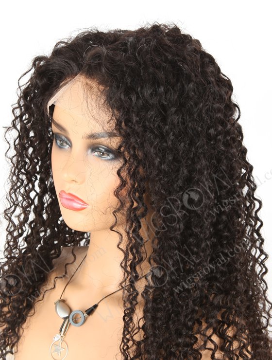 In Stock Brazilian Virgin Hair 24" Tight Curly Natural Color Lace Closure Wig CW-04004-4235