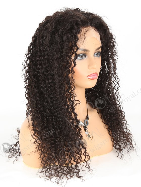 In Stock Brazilian Virgin Hair 24" Tight Curly Natural Color Lace Closure Wig CW-04004-4239