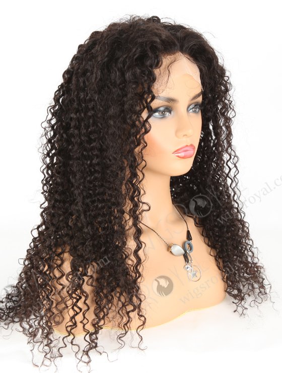 In Stock Brazilian Virgin Hair 24" Tight Curly Natural Color Lace Closure Wig CW-04004-4236