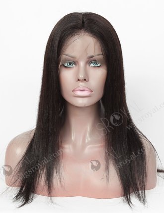 In Stock Indian Remy Hair 16" Yaki Straight #1B Color 360 Lace Wig 360LW-01007