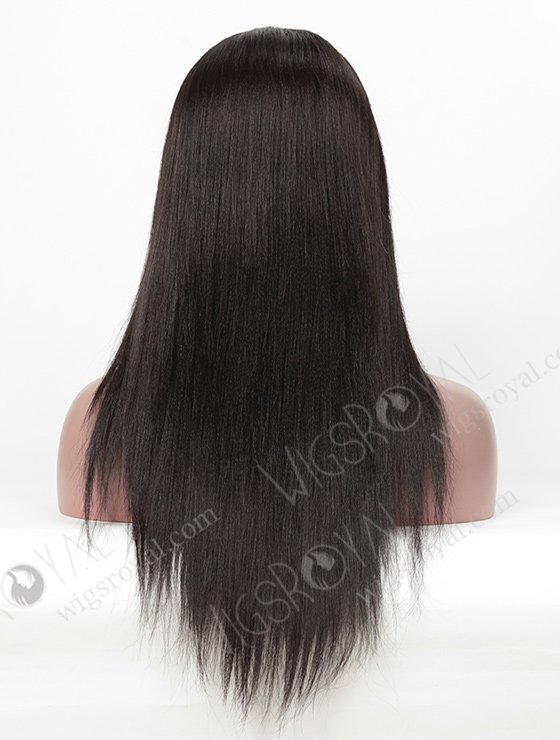 In Stock Indian Remy Hair 16" Yaki Straight #1B Color 360 Lace Wig 360LW-01007-4635