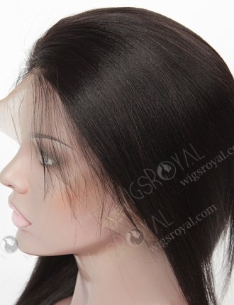 In Stock Indian Remy Hair 16" Yaki Straight #1B Color 360 Lace Wig 360LW-01007