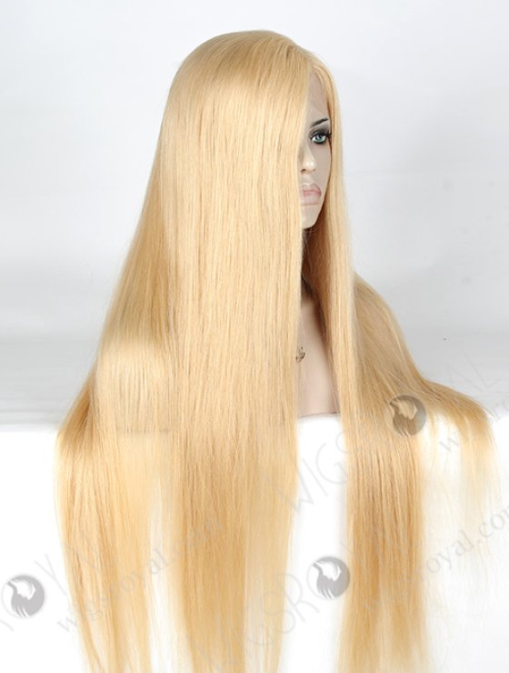 Top Quality 30'' European Virgin 24# Color Straight Silk Top Full Lace Wig WR-ST-008-4624